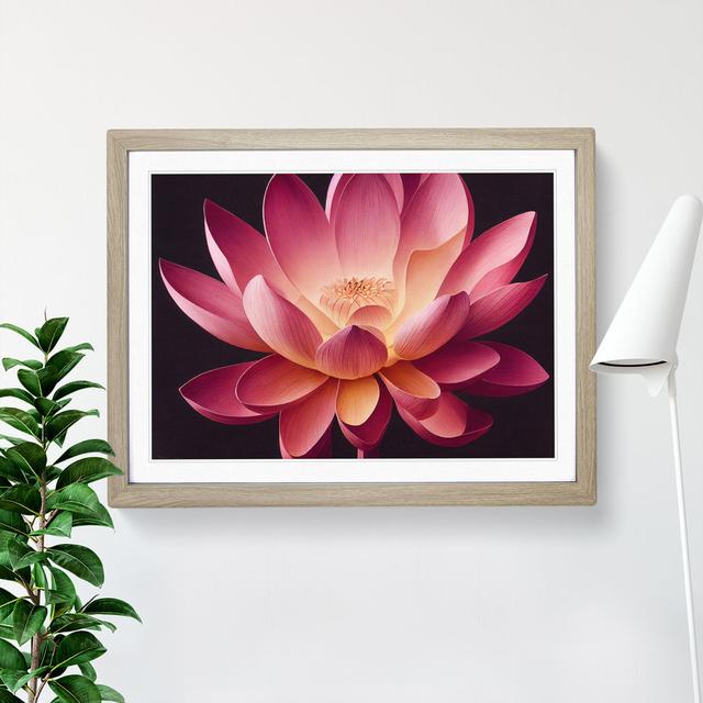 Great Lotus Flower - Single Picture Frame Print Marlow Home Co. Format: Oak Framed, Size: 46cm H x 64cm W x 2cm D on Productcaster.