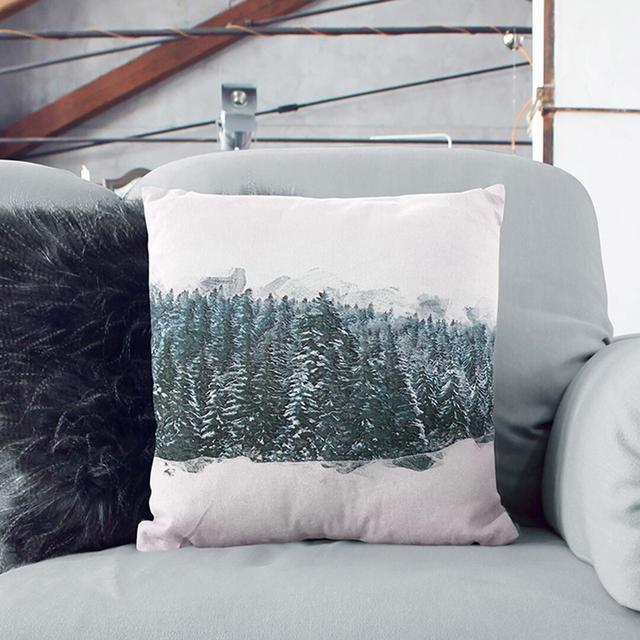 Fir Tree Forest in Winter in Abstract Cushion with Filling East Urban Home Backing Colour: Stone, Size: 55cm H x 55cm W x 20cm D on Productcaster.