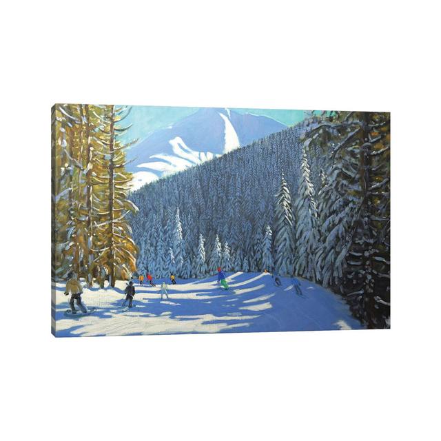 SkIIng, Beauregard La Clusaz by Andrew Macara - Wrapped Canvas Painting Alpen Home on Productcaster.