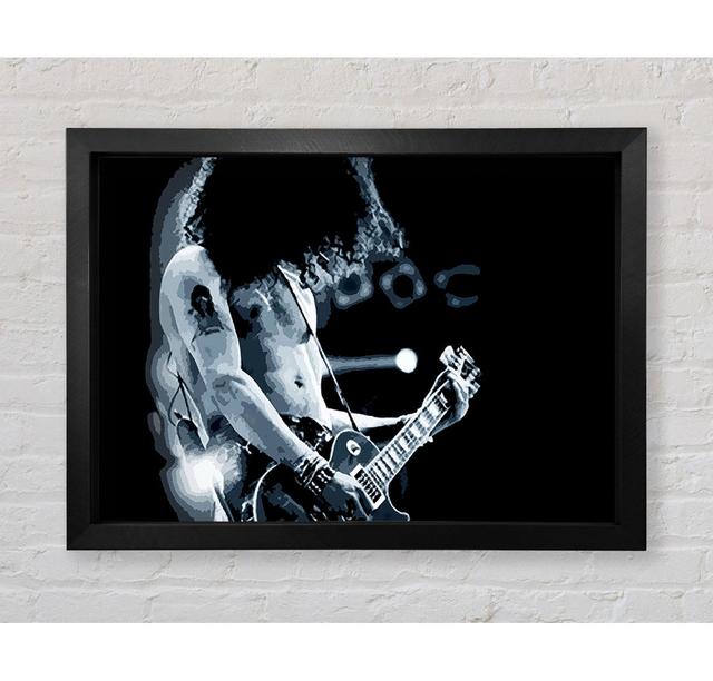 Slash On Guitar Blue - Single Picture Frame Art Prints Bright Star Size: 59.7cm H x 84.1cm W x 3.4cm D on Productcaster.