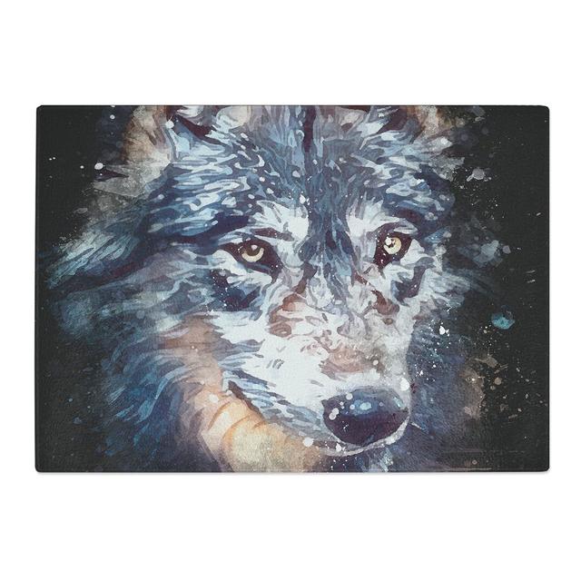 Tempered Glass the Eyes of a Wolf Chopping Board East Urban Home Size: 28.5 cm x 39 cm on Productcaster.