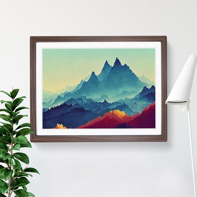 Flawless Mountains - Picture Frame Graphic Art Alpen Home Size: 34cm H x 46cm W x 2cm D, Frame Colour: Walnut on Productcaster.