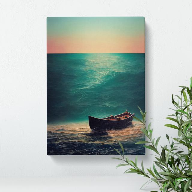 Boat Beneath The Sea - Print Breakwater Bay Matte Colour: No Matte, Size: 76cm H x 50cm W x 3cm D, Format: Wrapped Canvas on Productcaster.