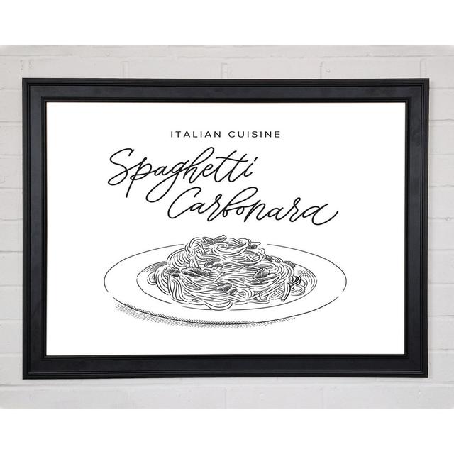 Italian Cuisine Spaghetti Framed Print Happy Larry Format: Matte Black Framed Paper, Size: 84.1cm H x 118.9cm W x 1.5cm D on Productcaster.