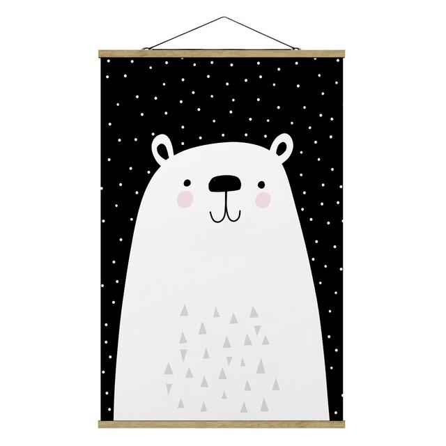 Polar Bear - Graphic Art Print on Fabric Harriet Bee Size: 120cm H x 80cm W x 0.3cm D on Productcaster.