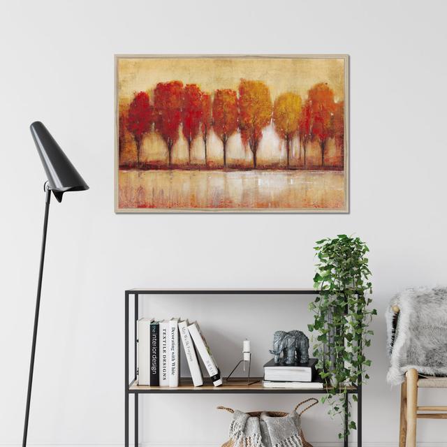 Autumn Water's Edge - Painting Print Lark Manor Format: Natural Wood Framed Paper Print, Size: 65cm H x 95cm W on Productcaster.