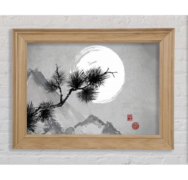 Chinese Mountain Tree Tops Framed Print Ophelia & Co. Size: 29.7cm H x 42cm W x 8cm D, Format: Gold/Black Framed Paper on Productcaster.