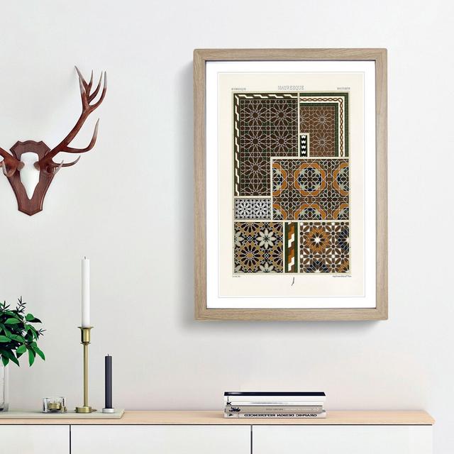 A Moresque Pattern by Albert Racinet - Picture Frame Painting Print East Urban Home Size: 36cm H x 27cm W x 2cm D, Frame Option: Oak Framed on Productcaster.