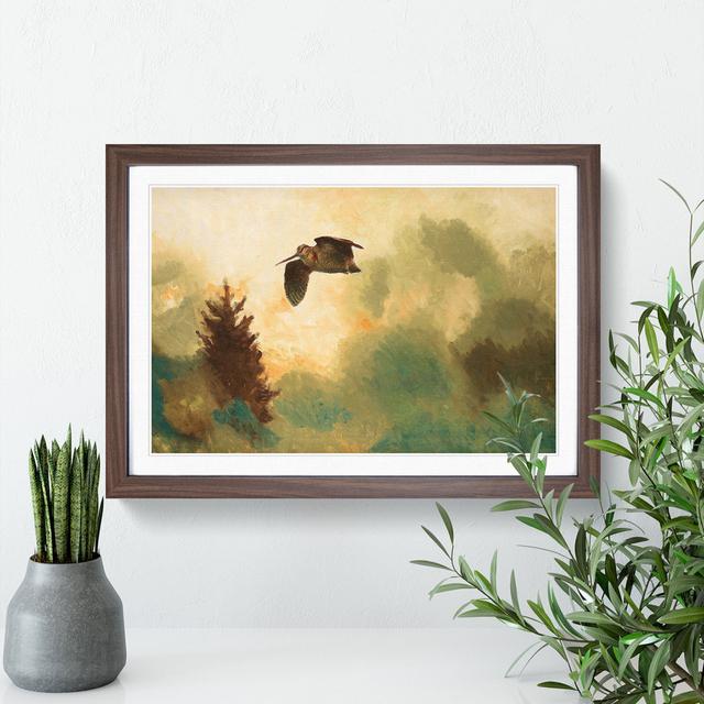 Snipe Bird by Bruno Liljefors - Picture Frame Painting East Urban Home Frame Option: Walnut Framed, Size: 27cm H x 36cm W x 2cm D on Productcaster.