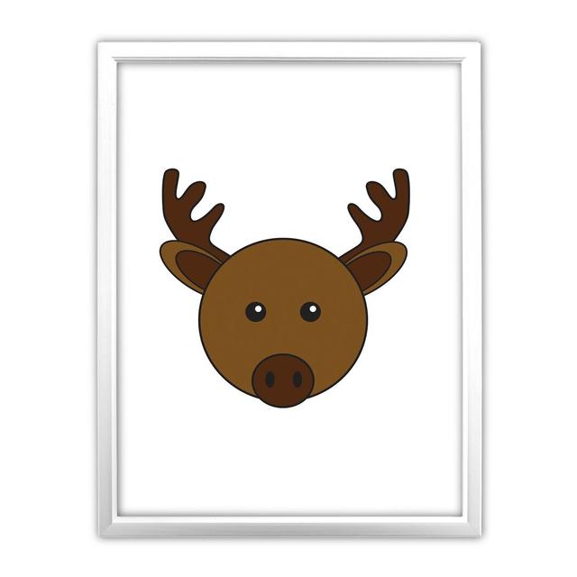 Animaru Moose Framed Graphic Art East Urban Home Frame Colour: White on Productcaster.