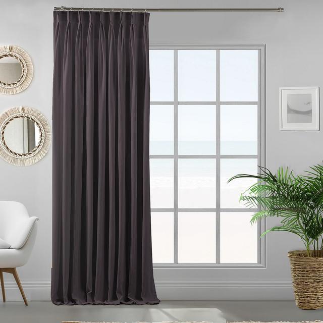 Vorhang mit Zwickelfalte (1 Stück), blickdicht Lilijan Home & Curtain Vorhang-Farbe: Grau, Vorhanggröße: 245 cm B x 145 cm Fallhöhe on Productcaster.