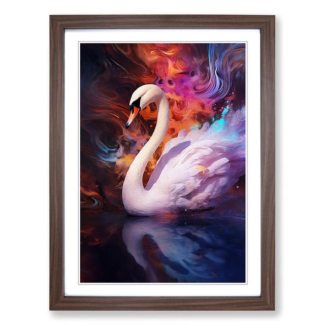 Swan Digital - Single Picture Frame Art Prints on Wood Brambly Cottage Size: 34cm H x 25cm W x 2cm D, Frame Colour: Walnut on Productcaster.