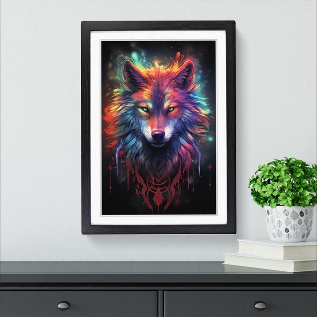 Wolf Conceptual Big Box Art Size: 64cm H x 46cm W x 2cm D, Frame Colour: Black on Productcaster.