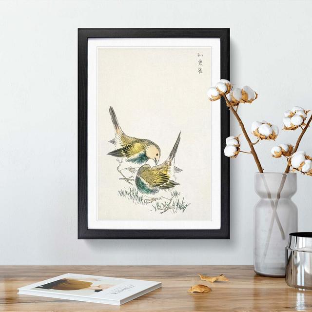 Japanese Great Tit Birds by Numata Kashu - Picture Frame Painting Print East Urban Home Format: Black Framed, Size: 48cm H x 36cm W x 2cm D on Productcaster.