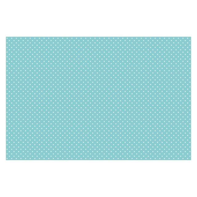 No.YK55 White Dots on Turquoise 1.9m x 2.88m Textured Matte Peel & Stick Wall Mural East Urban Home Colour: Cream, Size: 190cm L x 228cm W on Productcaster.