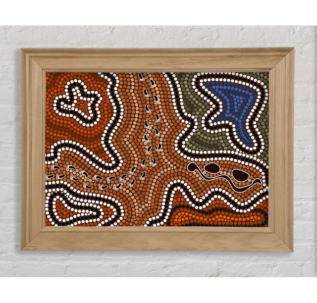 Aboriginal Pattern 5 - Print Rosalind Wheeler Size: 59.7cm H x 84.1cm W x 8cm D, Format: Natural Framed Paper on Productcaster.