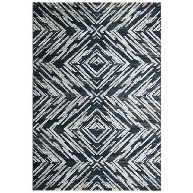 Ronan Geometric Machine Woven Black/White Area Rug Gracie Oaks Rug Size: Rectangle 240 x 330cm on Productcaster.