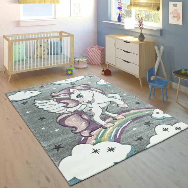 Florine Shag Grey Rug Zoomie Kids Rug Size: Rectangle 160 x 230cm on Productcaster.