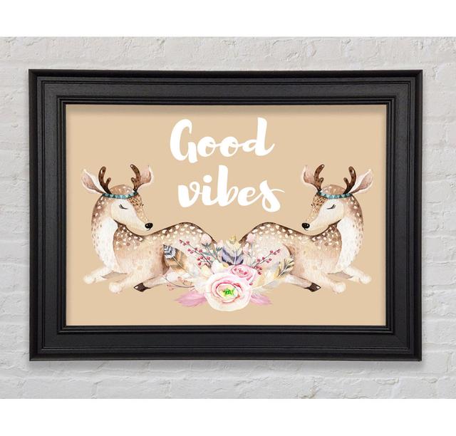 Good Vibes Woodland Animals Framed Print Happy Larry Size: 21Cm H x 42cm W x 8cm D on Productcaster.