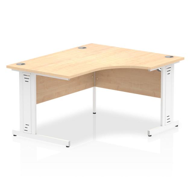 Impulse 140 Cm W L-Shape Computer Desk Inbox Zero Top Colour: Maple on Productcaster.