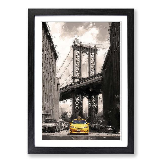 Yellow Taxi Cab in New York City in Abstract - Picture Frame Graphic Art Print East Urban Home Frame Option: Black, Size: 60cm H x 40cm W x 2cm D on Productcaster.