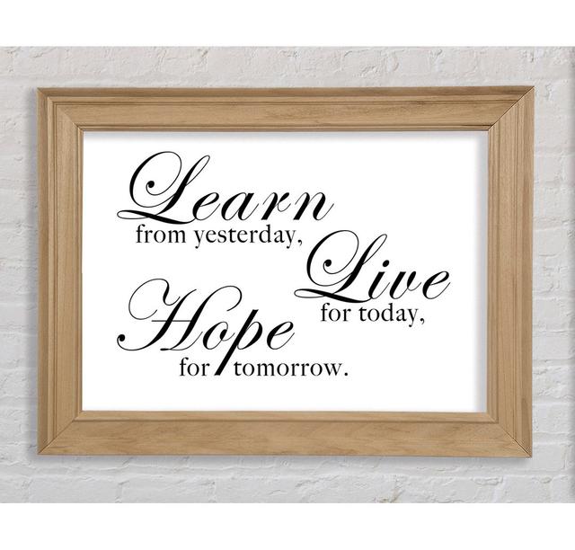 Learn Live Hope - Single Picture Frame Art Prints Bright Star Size: 100cm H x 141.4cm W x 8cm D on Productcaster.