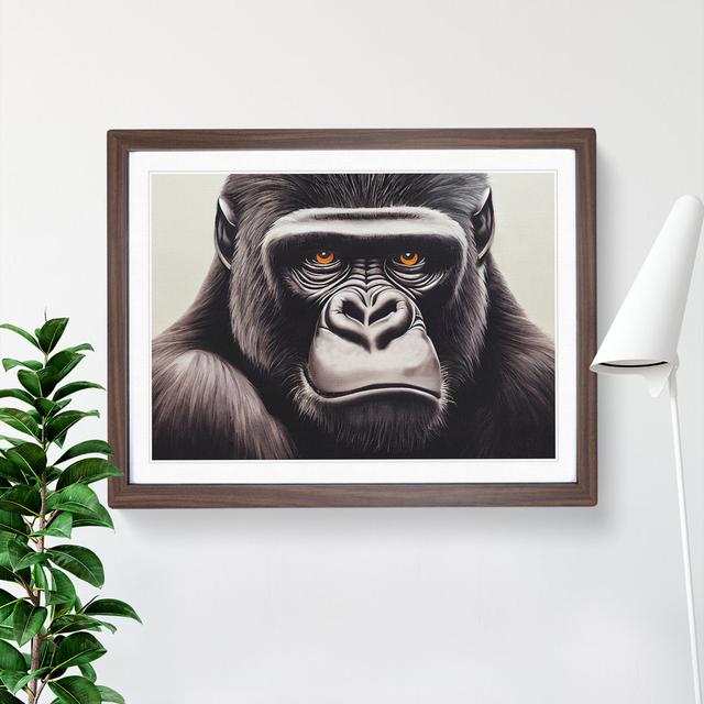 Gorilla - Single Picture Frame Print World Menagerie Size: 25cm H x 34cm W x 2cm D, Format: Walnut Framed on Productcaster.