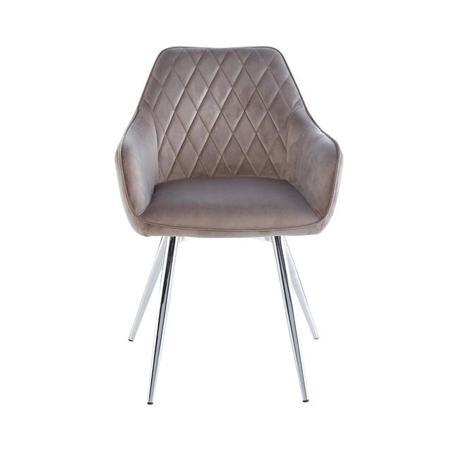 Upholstered Dining Chair (Set of 2) Germania Colour: Grey, Leg Colour: Silver on Productcaster.