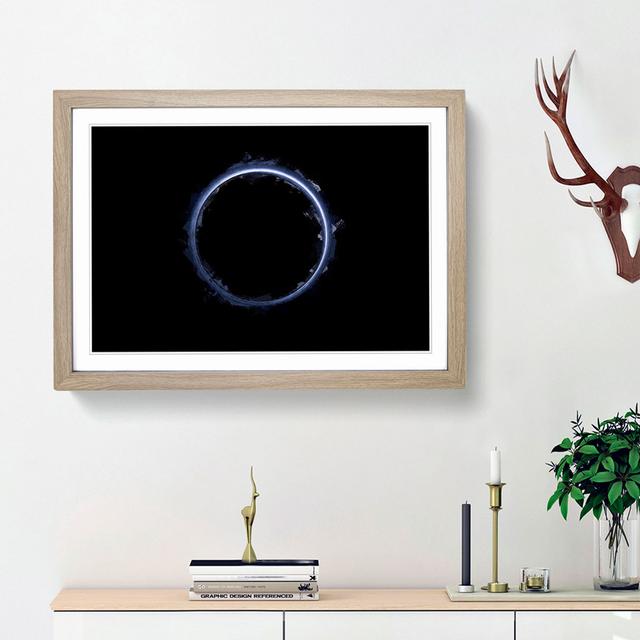 New Horizons in Black and Blue in Abstract - Picture Frame Graphic Art Print East Urban Home Frame Option: Oak Framed, Size: 48cm H x 65cm W x 2cm D on Productcaster.