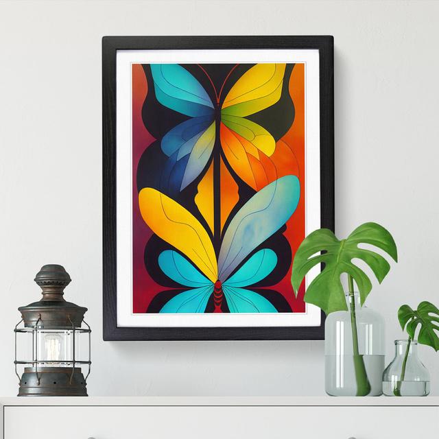 Butterfly Abstract - Single Picture Frame Graphic Art Brambly Cottage Format: Black, Size: 64cm H x 46cm W on Productcaster.