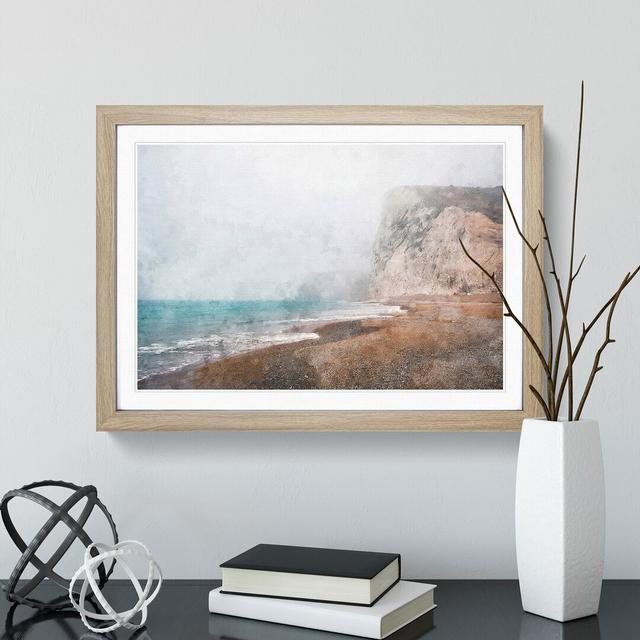 Beach and Cliffs Vol.2 - Picture Frame Painting East Urban Home Frame Option: Oak Framed, Size: 48cm H x 65cm W x 2cm D on Productcaster.