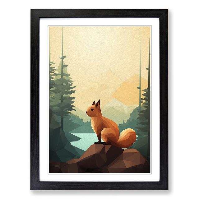 Squirrel Minimalism - Print Alpen Home Frame Colour: Black, Size: 46cm H x 34cm W x 2cm D on Productcaster.