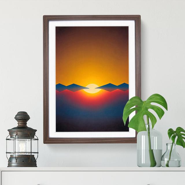 Unique Abstract Mountain Sunset No.2 - Picture Frame Graphic Art Alpen Home Size: 34cm H x 25cm W x 2cm D, Frame Colour: Walnut Framed on Productcaster.