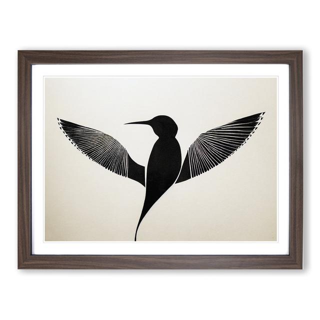 Sparkling Abstract Bird - Picture Frame Graphic Art Marlow Home Co. Size: 34cm H x 46cm W x 2cm D, Frame Colour: Walnut on Productcaster.