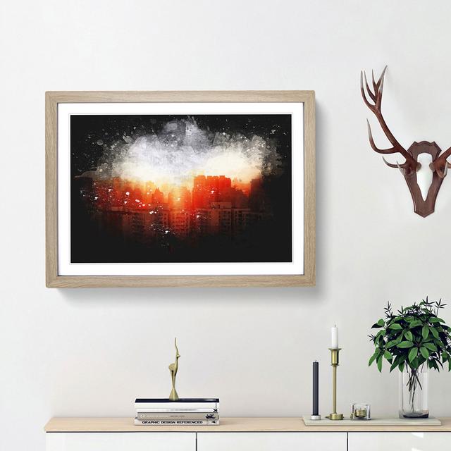 Beijing Skyline At Sunset - Single Picture Frame Print on MDF East Urban Home Frame Option: Oak Framed, Size: 45cm H x 63cm W x 2cm D on Productcaster.