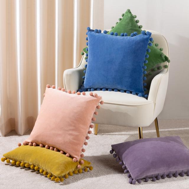 Dora Throw Cushion furn. Size: 45cm H x 45cm W, Shape: Square, Colour: Green on Productcaster.