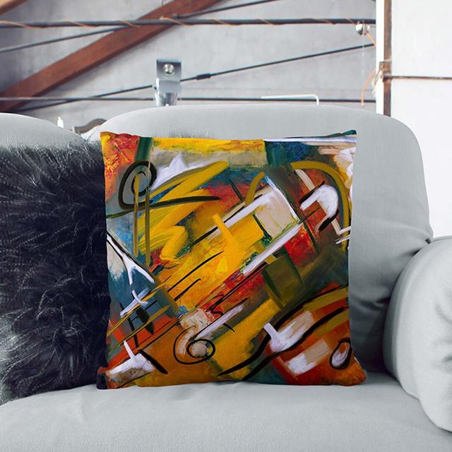 Abstract Art Painting Vol.172 by S.Johnson Cushion with Filling East Urban Home Size: 40 x 40 cm, Backing Colour: White on Productcaster.