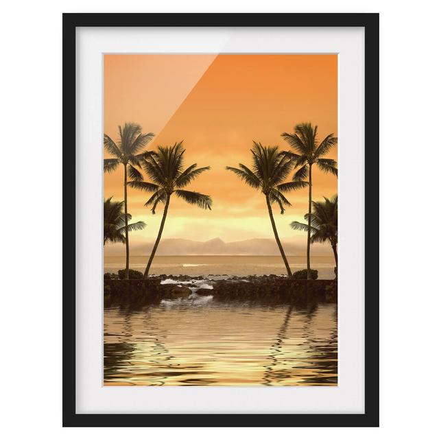 Caribbean Sunset I Framed Photograph East Urban Home Rahmenoptionen: Matt black, Size: 55 cm H x 40 cm W on Productcaster.