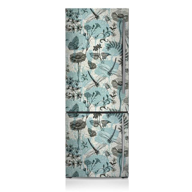 Flowers and Dragonflies Door Sticker East Urban Home on Productcaster.