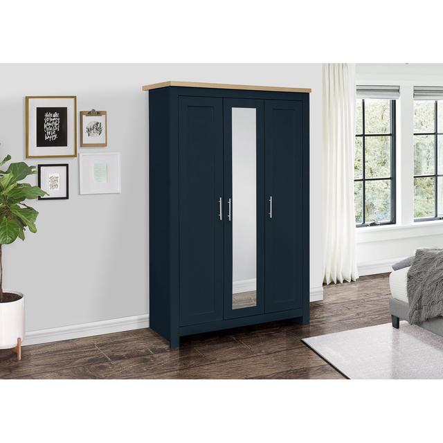 Portico 3 Door Manufactured Wood Wardrobe ClassicLiving Finish: Blue on Productcaster.