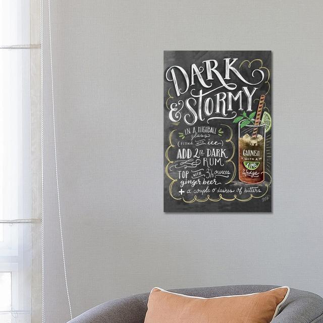 Dark And Stormy Recipe Happy Larry Size: 66.04cm H x 45.72cm W x 3.81cm D, Format: Wrapped Canvas on Productcaster.