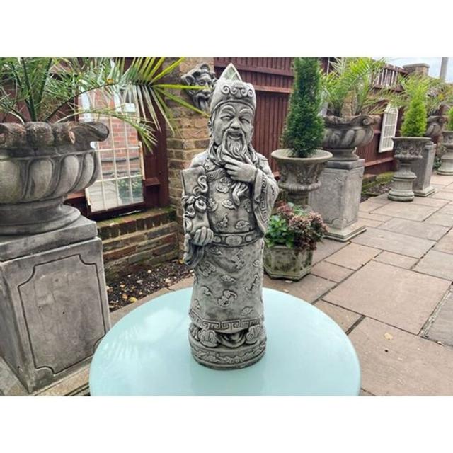 Laughing Confucious Newman Statue Latitude Vive Finish: Grey Stone on Productcaster.