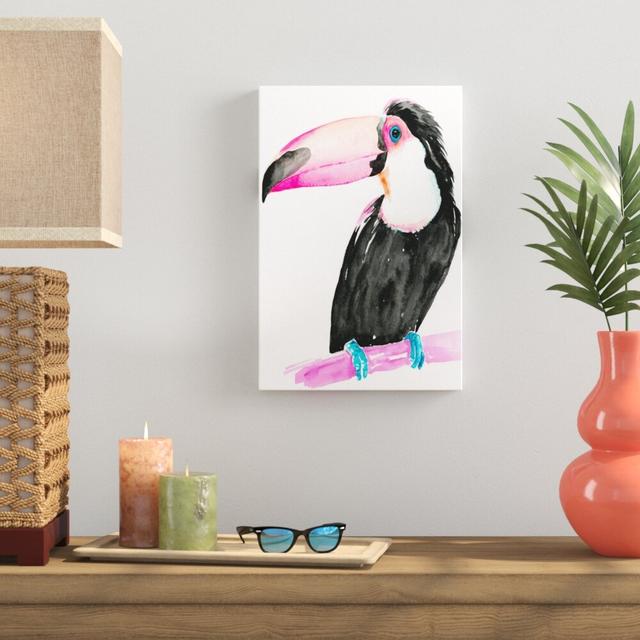 Technicolor Toucan II by Jennifer Paxton Parker - Wrapped Canvas Painting Hashtag Home Size: 46cm H x 30cm W on Productcaster.