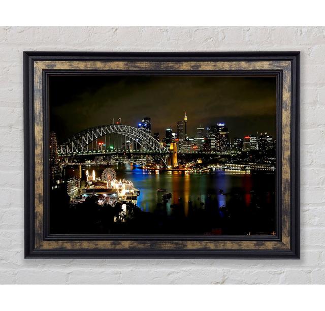 Sydney Harbour Bridge Evening Glow - Single Picture Frame Art Prints Bright Star Size: 84.1cm H x 142.2cm W x 8cm D on Productcaster.