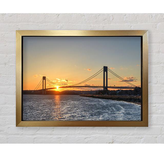 Overlooking The Bridge Above The Sea - Print Bright Star Size: 100cm H x 141.4cm W x 3.4cm D on Productcaster.