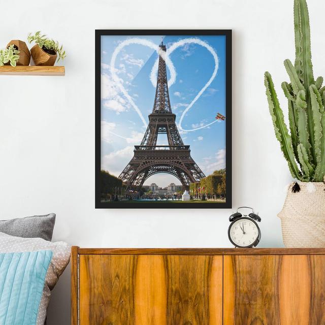 Paris - City of Love - Picture Frame Graphic Art Ebern Designs Frame Option: Black Framed, Size: 55cm H x 40cm W x 2cm D on Productcaster.