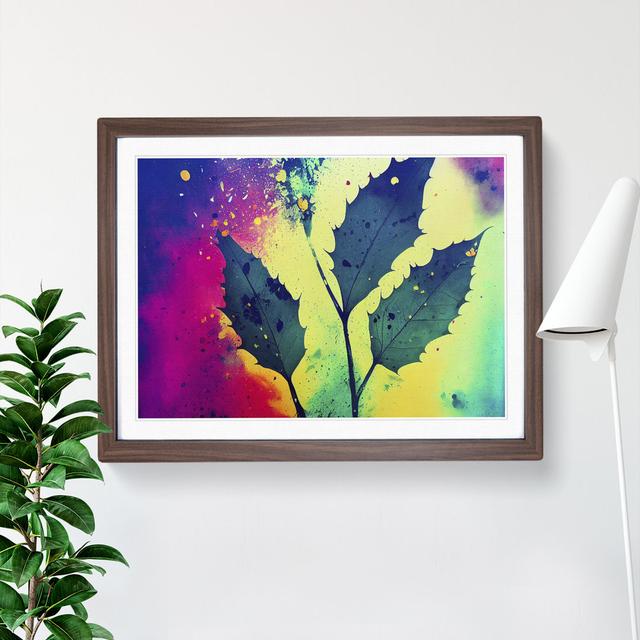 Paint Leaf Splash Vol.4 - Picture Frame Painting Marlow Home Co. Size: 34cm H x 46cm W x 2cm D, Format: Walnut Framed on Productcaster.