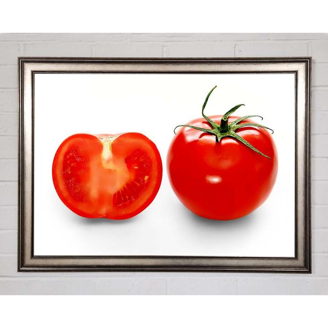 Rote Tomate in Scheiben geschnitten - Einzelner Bilderrahmen Kunstdrucke Ebern Designs Größe: 84,1 cm H x 118,9 cm B x 1,5 cm T on Productcaster.