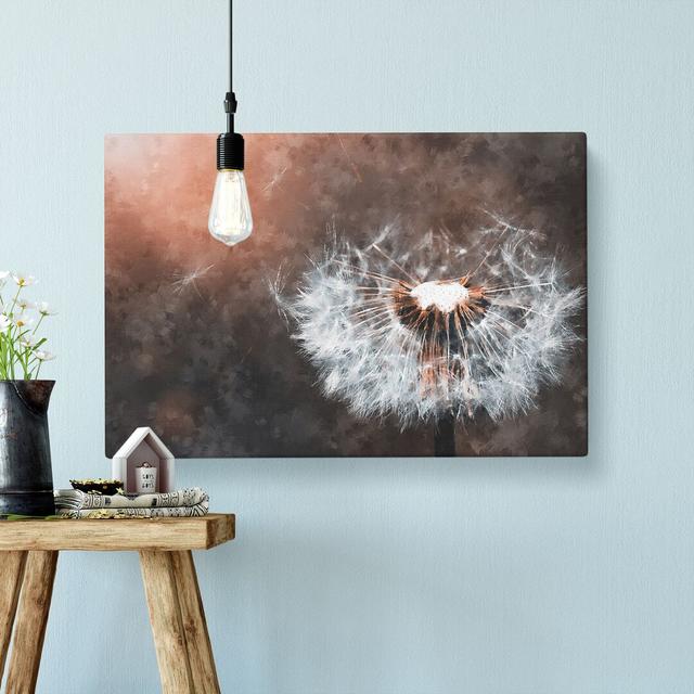 Floating Dandelion Seeds Painting - Wrapped Canvas Graphic Art East Urban Home Size: 35cm H x 50cm W x 3cm D on Productcaster.