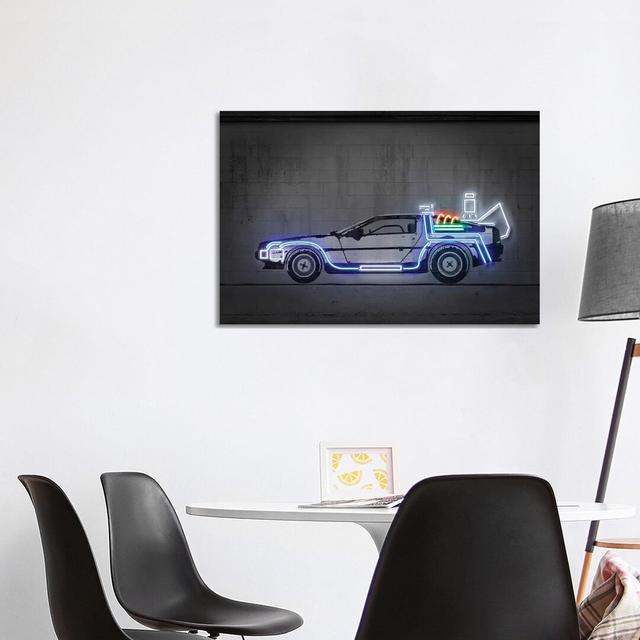 Delorean by Octavian Mielu - Graphic Art Print on Canvas Happy Larry Size: 66.04cm H x 101.6cm W x 1.91cm D, Format: Wrapped Canvas on Productcaster.